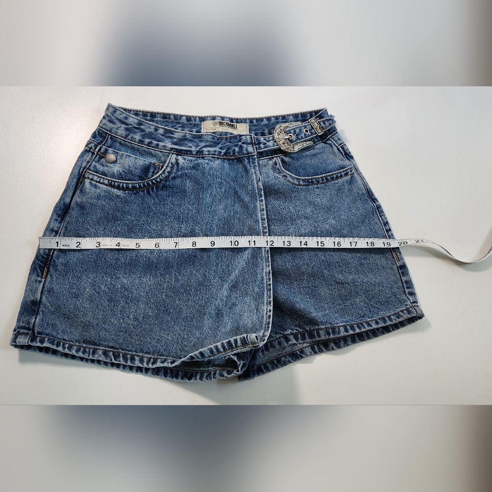 ROCK&ROLL high Rise Classic Blue Denim Women's Shorts. Sz: 26 - Picture 2 of 9